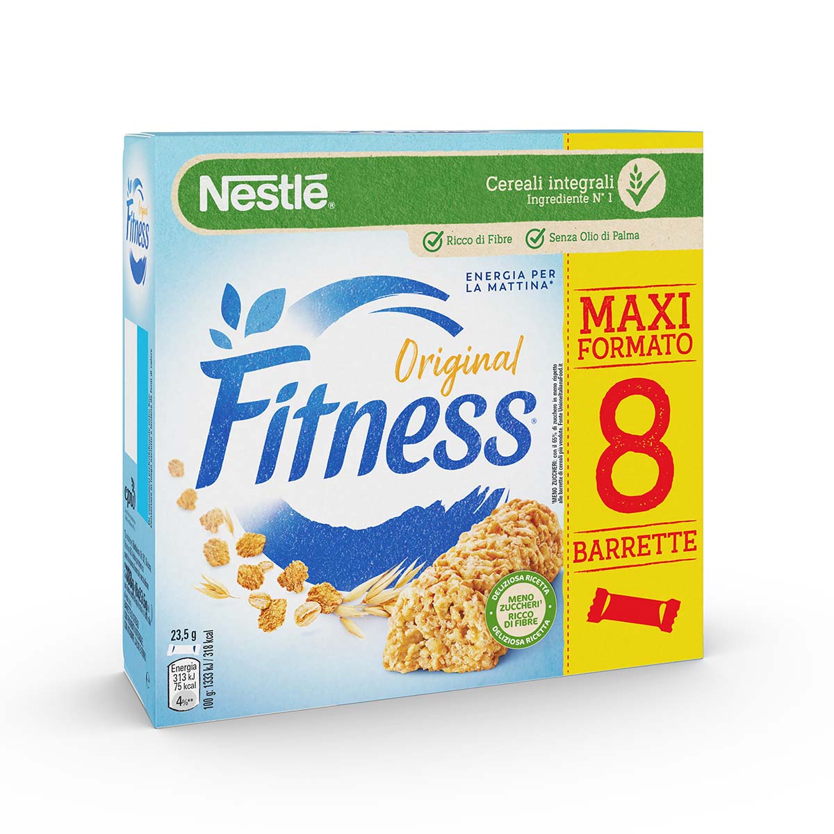 Fitness ORIGINAL Barrette di cereali con frumento integrale, con vitamine, calcio e ferro x8