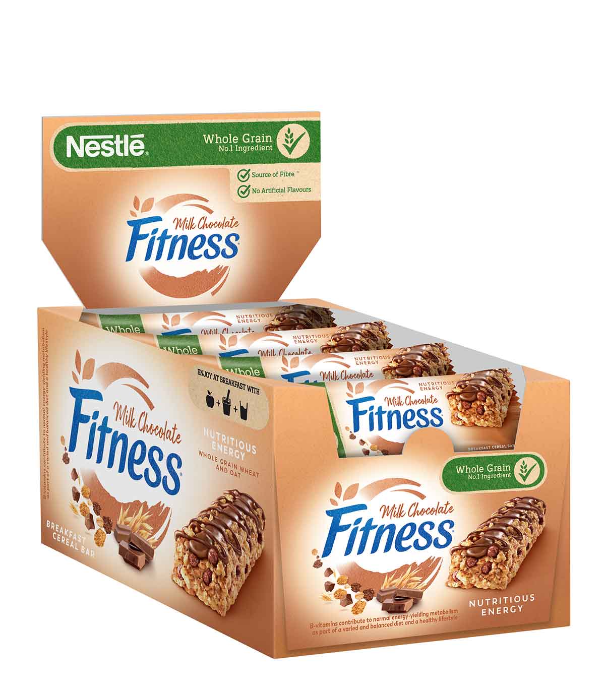 Fitness® CIOCCOLATO AL LATTE Barrette di cereali con frumento integrale al cioccolato al latte, con vitamine, calcio e ferro X24