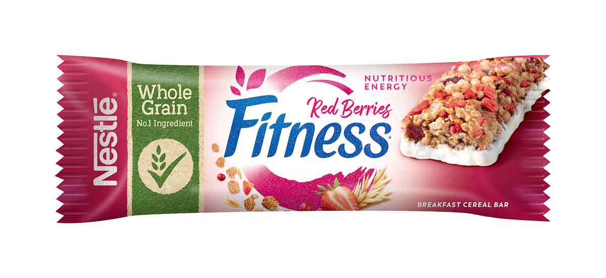 Fitness® FRUTTI ROSSI Barrette di cereali con frumento integrale e frutti rossi, con vitamine, calcio e ferro