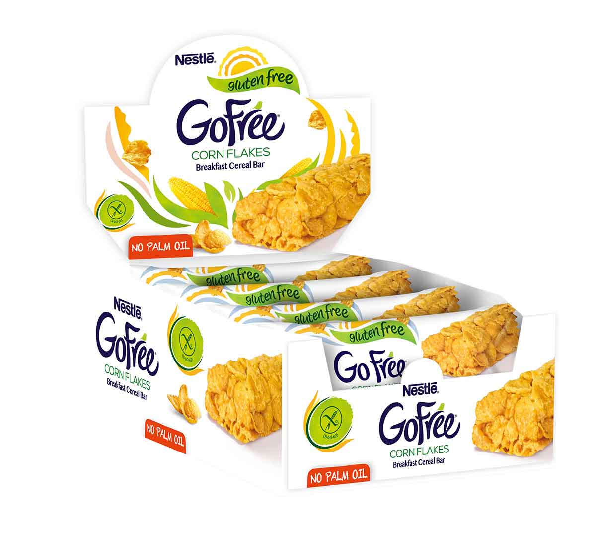 Nestlé Go Free Barretta di fiocchi di mais con vitamine, calcio e ferro senza glutine x12