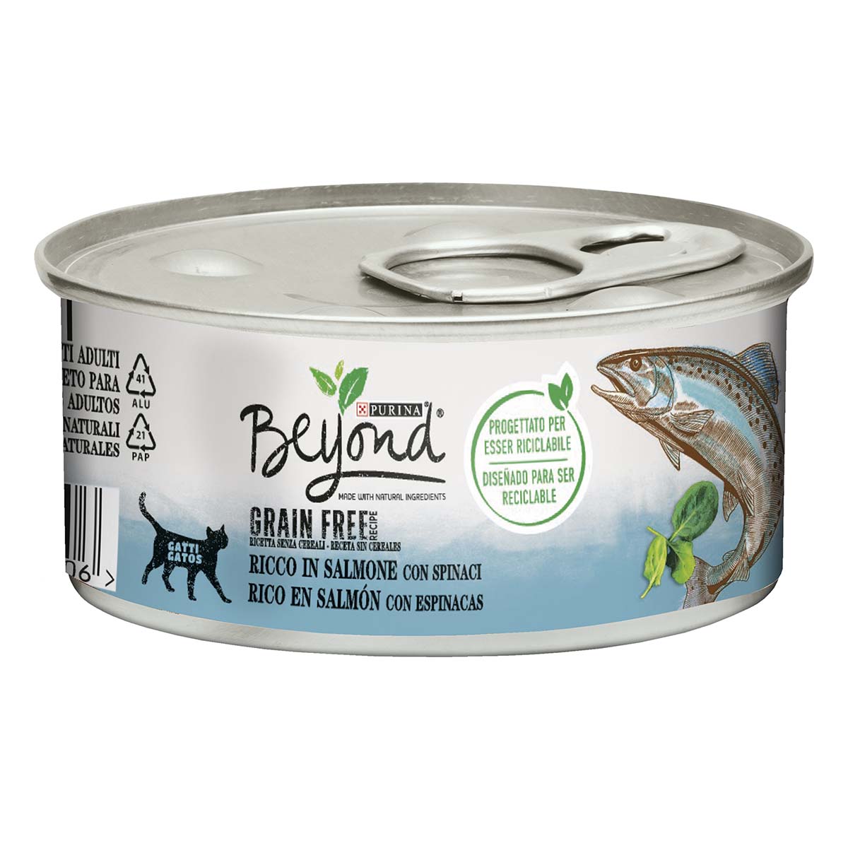 Beyond Mousse per gatti Grain Free ricca in salmone con spinaci - 85g