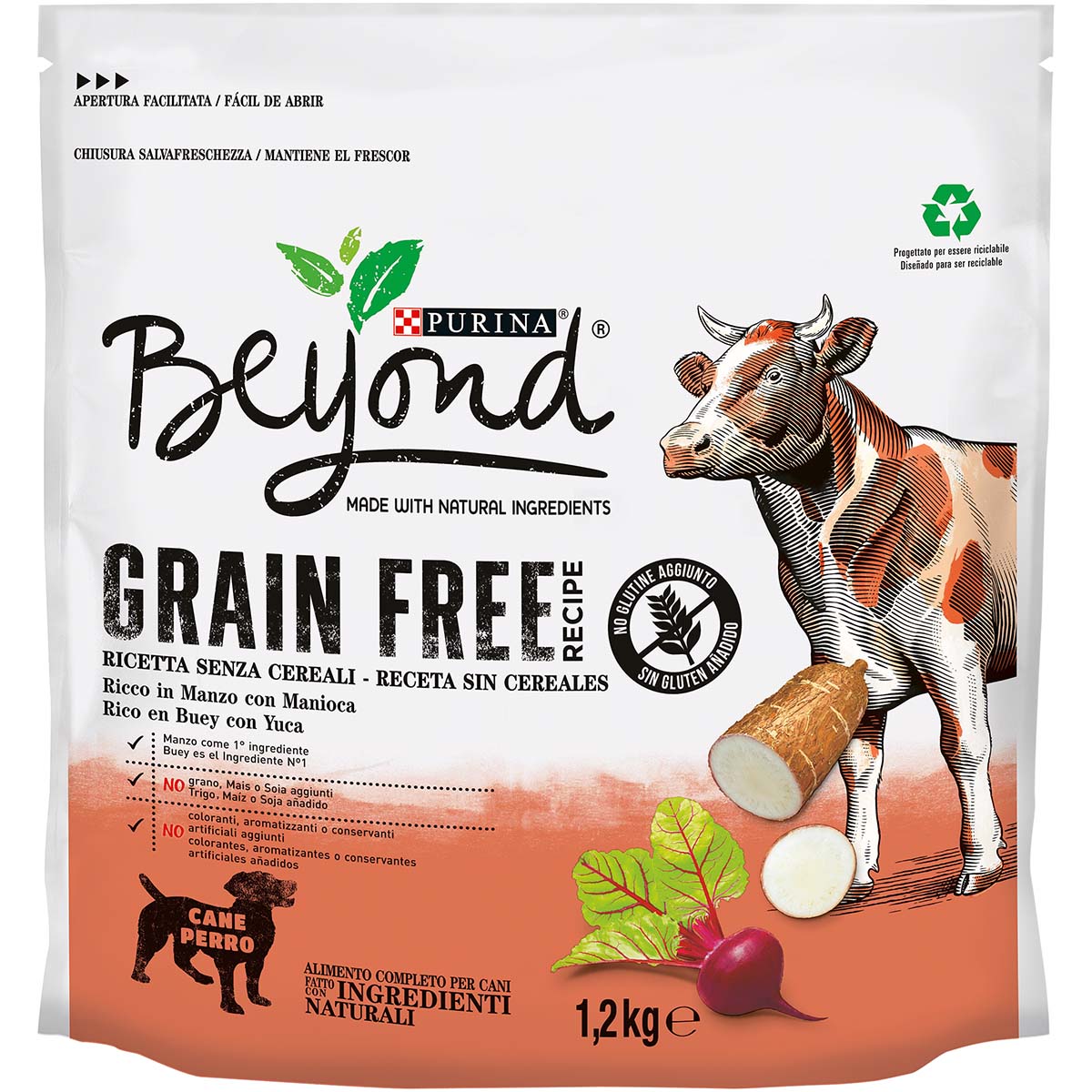 Beyond Crocchette per cani Grain Free ricche in manzo con manioca - 1.2kg