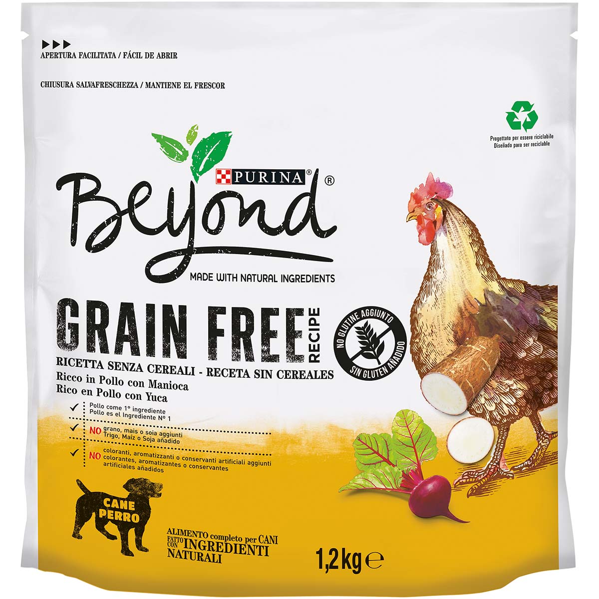 Beyond Crocchette per cani Grain Free ricche in pollo con manioca - 1.2kg