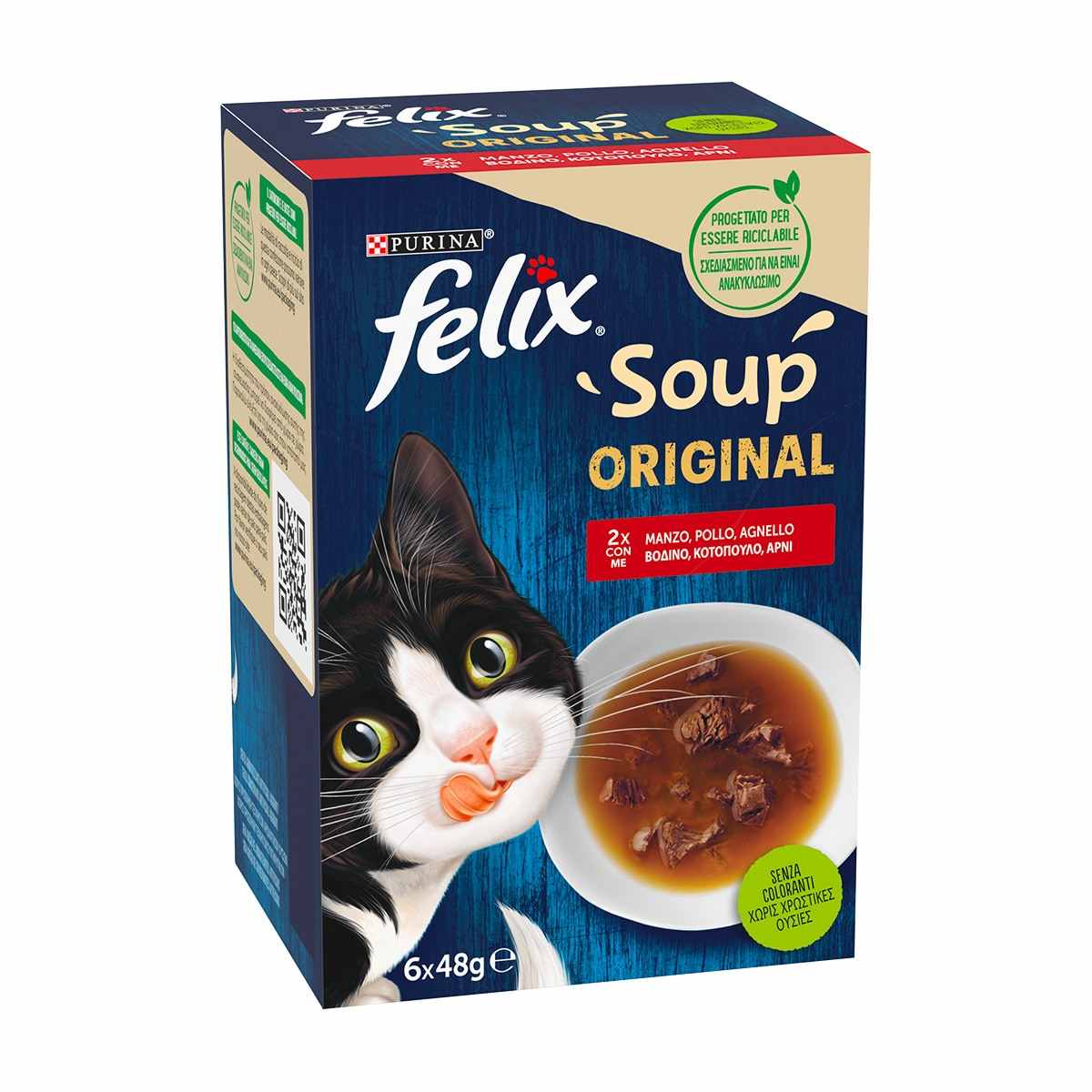 FELIX Soup Selezioni Deliziose 6x48g Manzo Pollo Agnello
