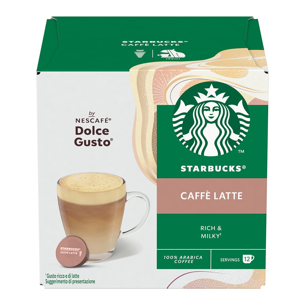 STARBUCKS® CAFFE' LATTE BY NESCAFÉ® DOLCE GUSTO® 12 capsule