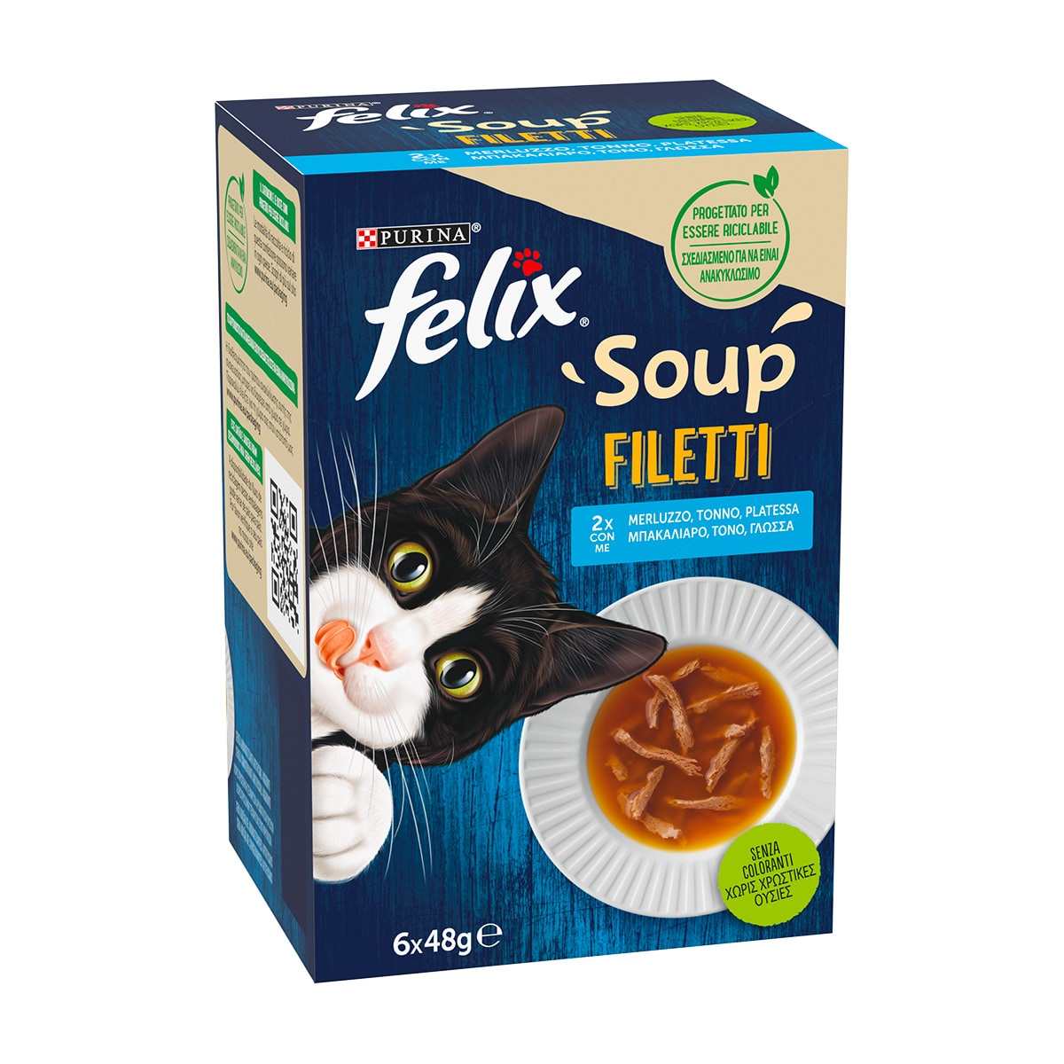 FELIX Soup Filetti Selezioni con Pesci 6x48g Merluzzo Tonno Platessa
