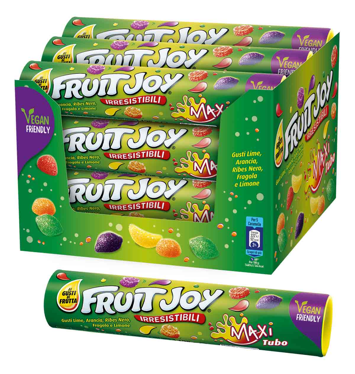 Fruit Joy Caramelle gommose gusti frutta MAXI TUBO