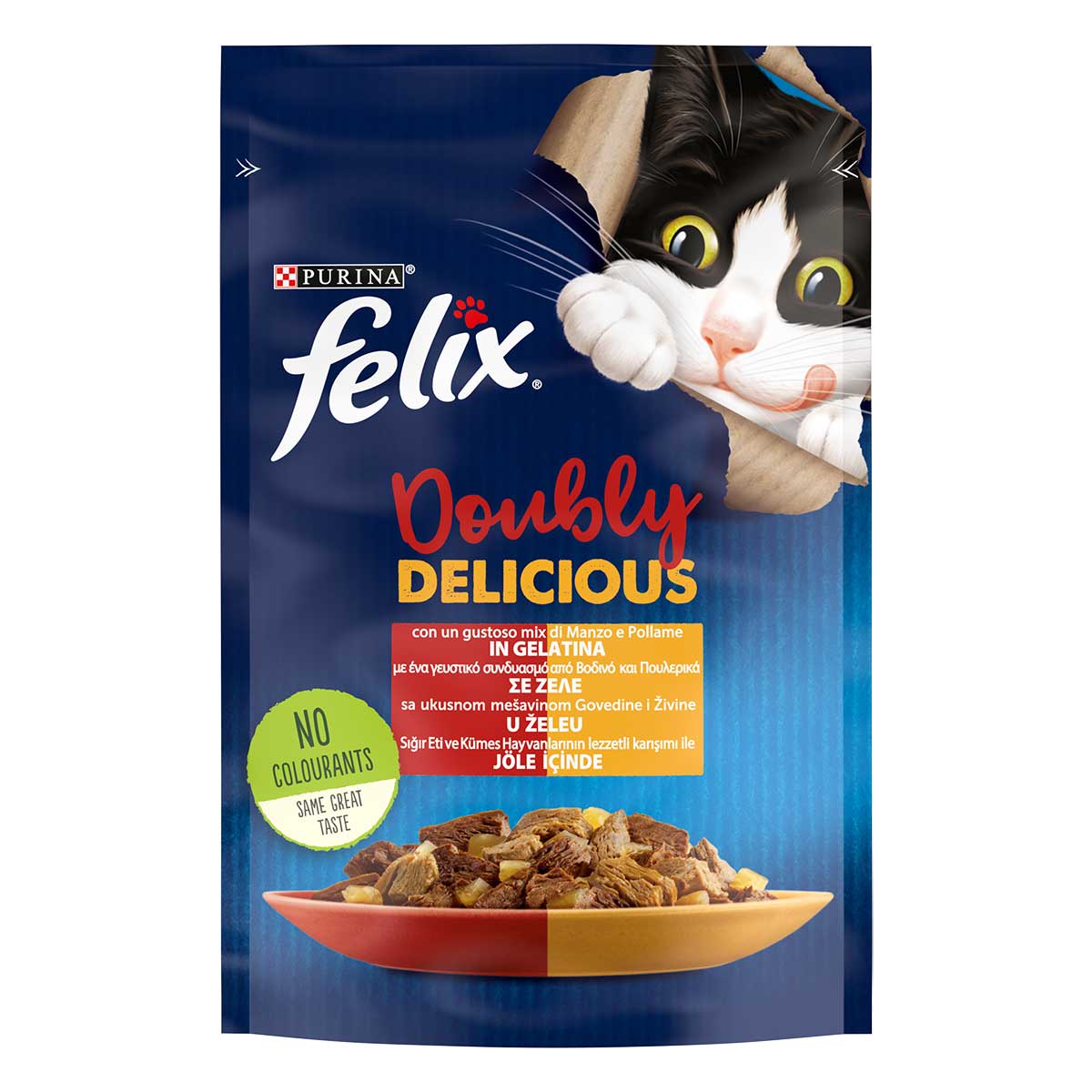 FELIX DOUBLY DELICIOUS CON MANZO E POLLAME IN GELATINA 26X85g IT