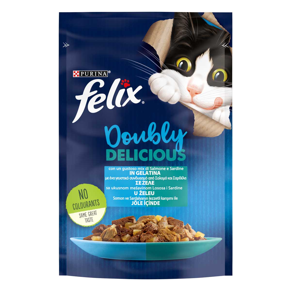 FELIX DOUBLY DELICIOUS CON SARDINE E SALMONE IN GELATINA 26x85g IT