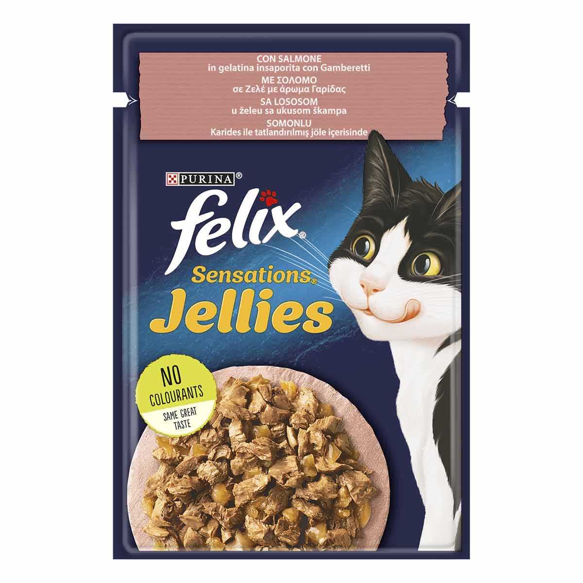 FELIX Sensations SALMONE IN GELATINA CON GAMBERETTI 26x85gIT