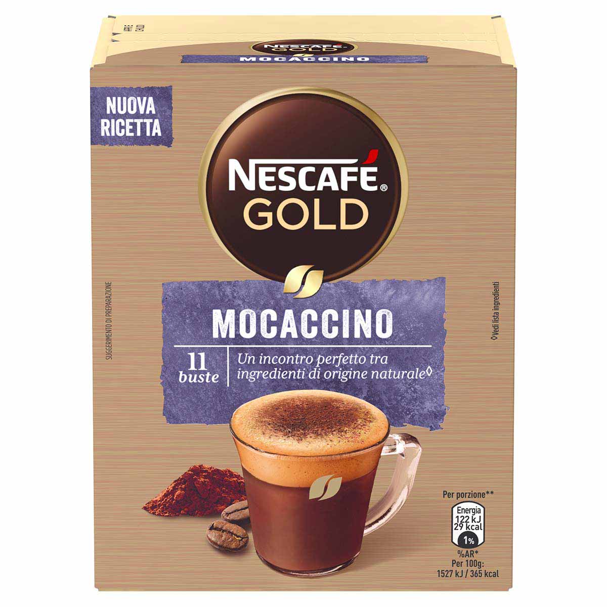 Nescafé GOLD MOCACCINO preparato solubile per caffè al cacao astuccio 11 bustine 88g