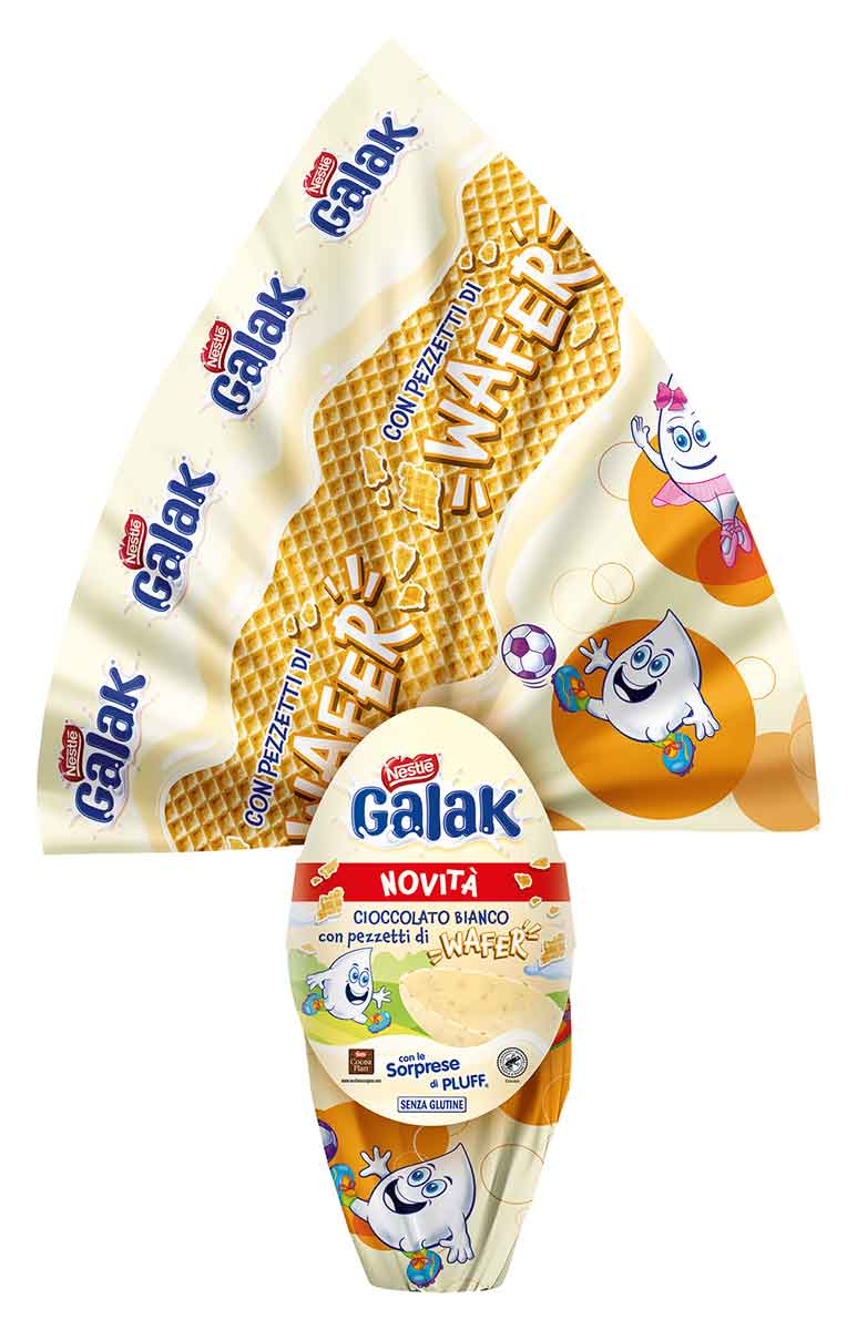 Galak Uovo di cioccolato bianco con pezzetti di wafer 230g