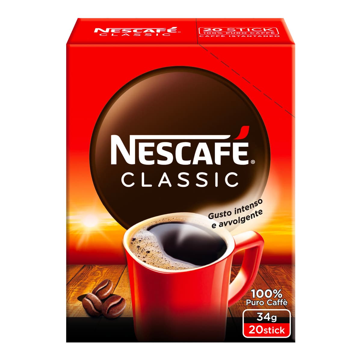 Nescafé CLASSIC caffè solubile astuccio 20 bustine 34g