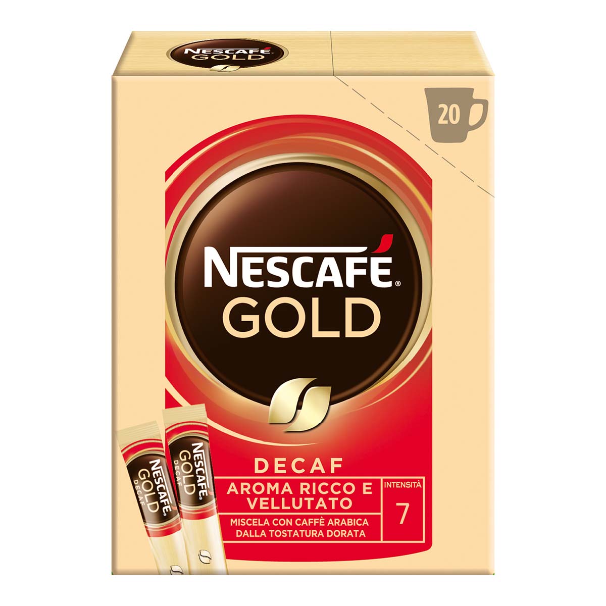 Nescafé GOLD DECAF caffè solubile decaffeinato astuccio 20 bustine 34g