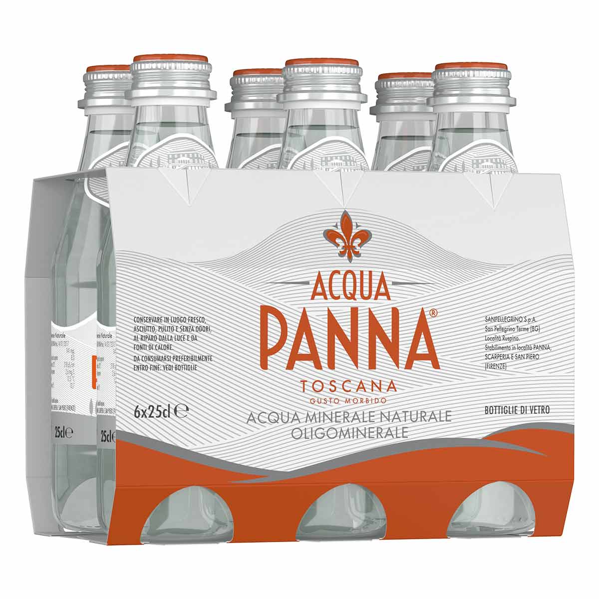 Acqua Panna - Cluster 6 bottiglie in Vetro a perdere da 25cl
