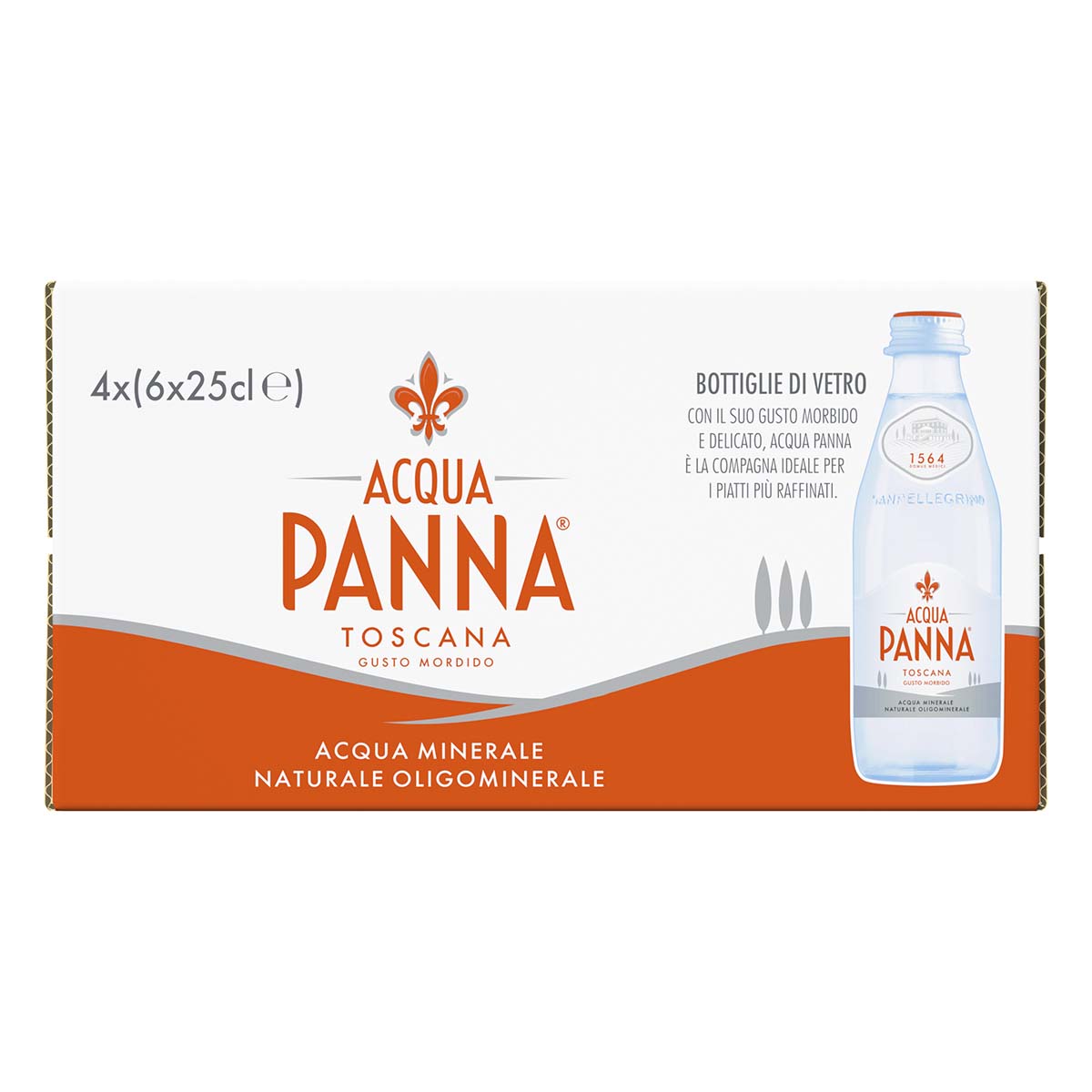 Acqua Panna - Confezione 24 bottiglie in Vetro a perdere da 25cl