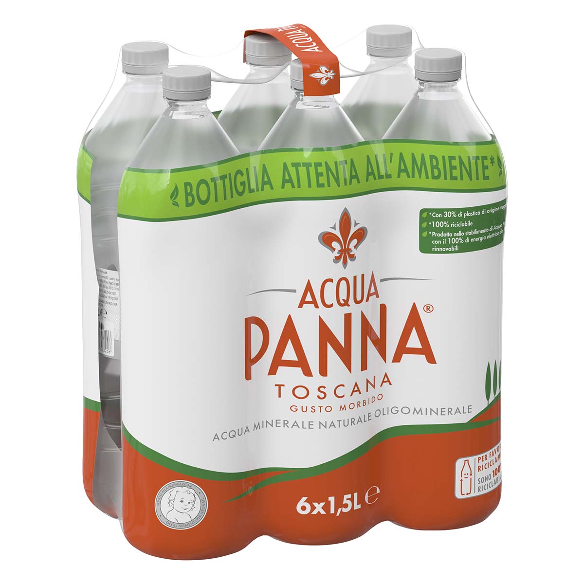 Acqua Panna - Fardello 6 bottiglie in RPET da 1.5l
