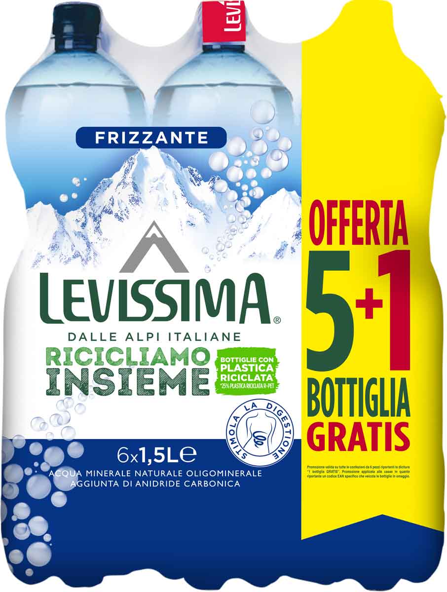 Levissima Acqua Minerale Frizzante 1.5 l 5+1 - Fardello