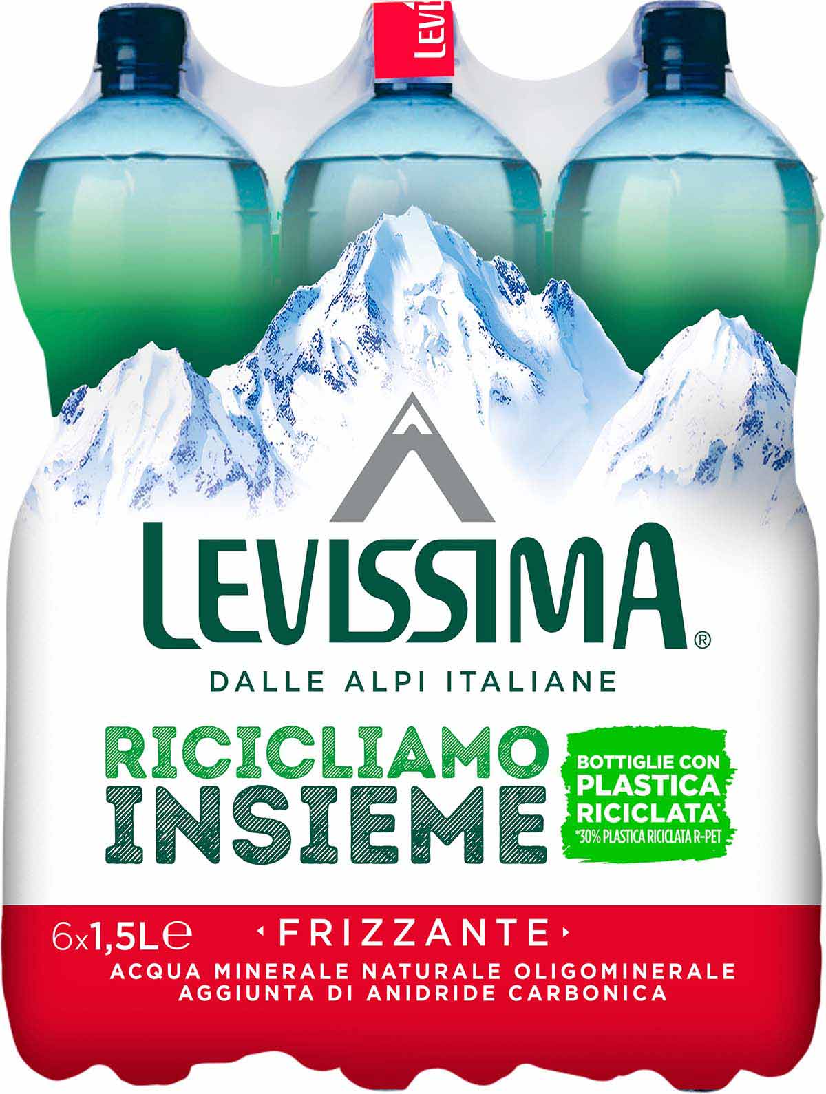 Levissima Acqua Minerale Frizzante 30% RPET 1.5 l - Fardello