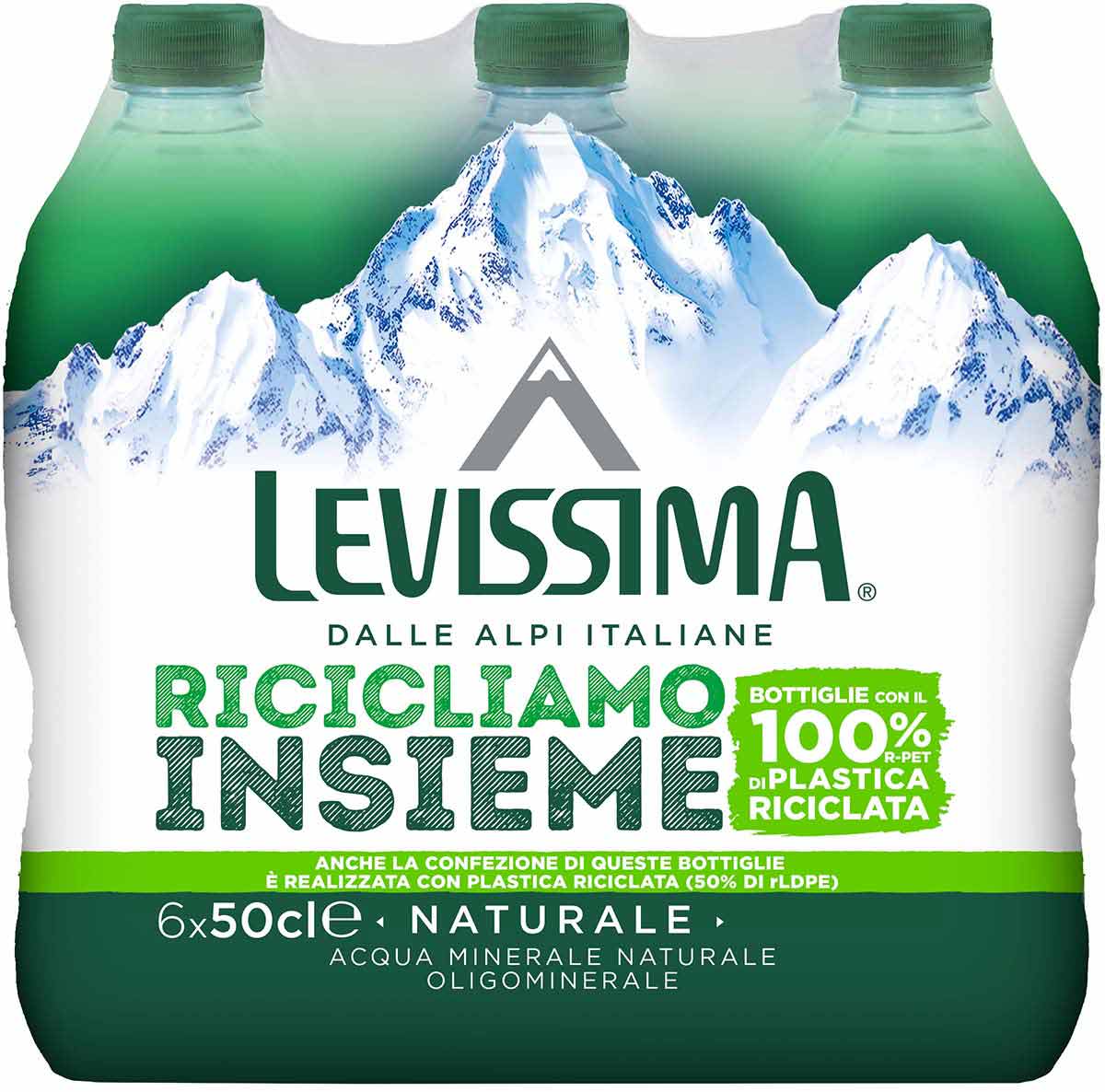 Levissima Acqua Minerale Naturale 50 cl 100% RPET - Fardello