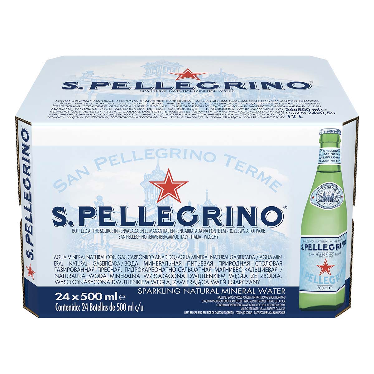 S. Pellegrino - Confezione 24 bottiglie in Vetro a perdere da 50 cl