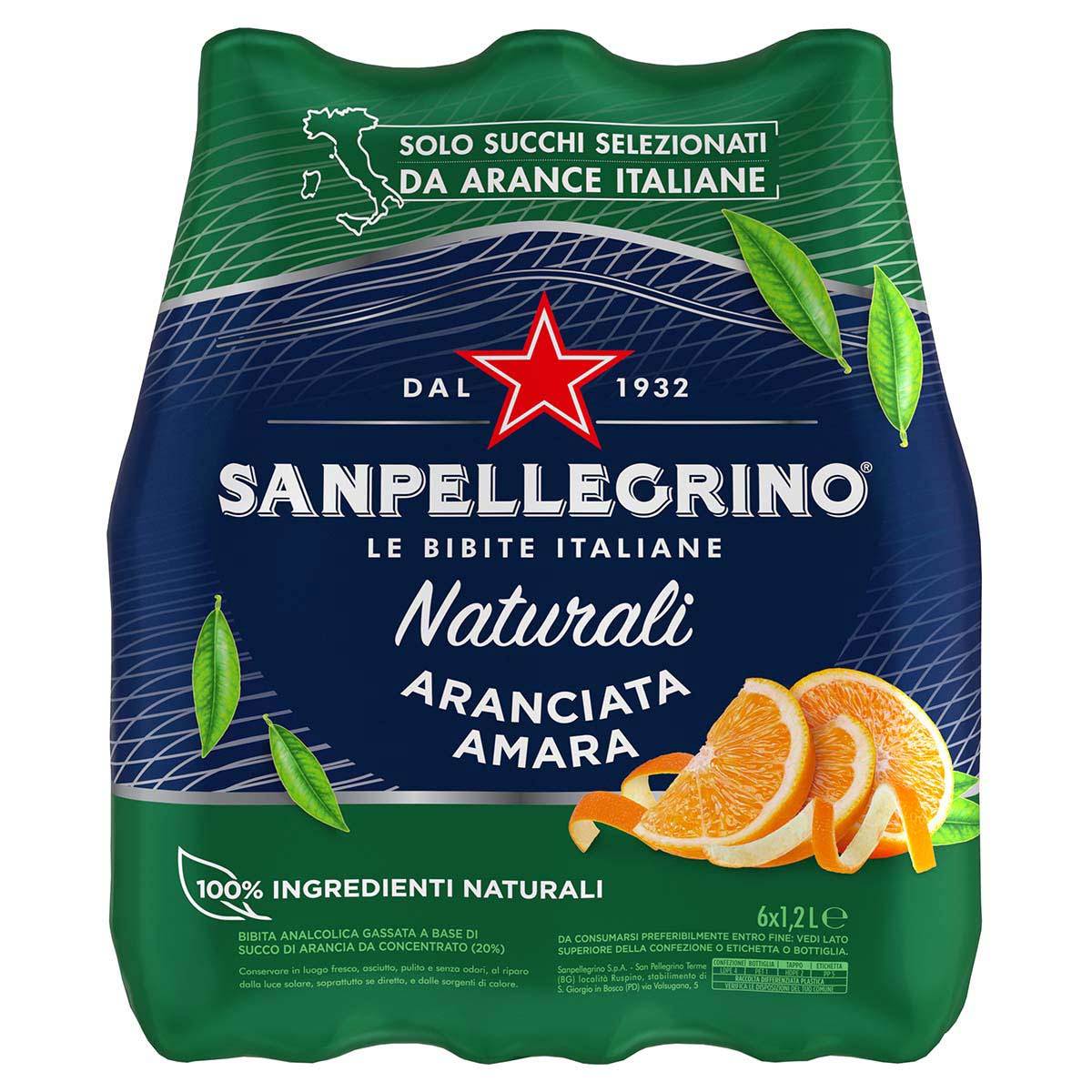 Aranciata Amara Naturali Sanpellegrino PET 6x120cl