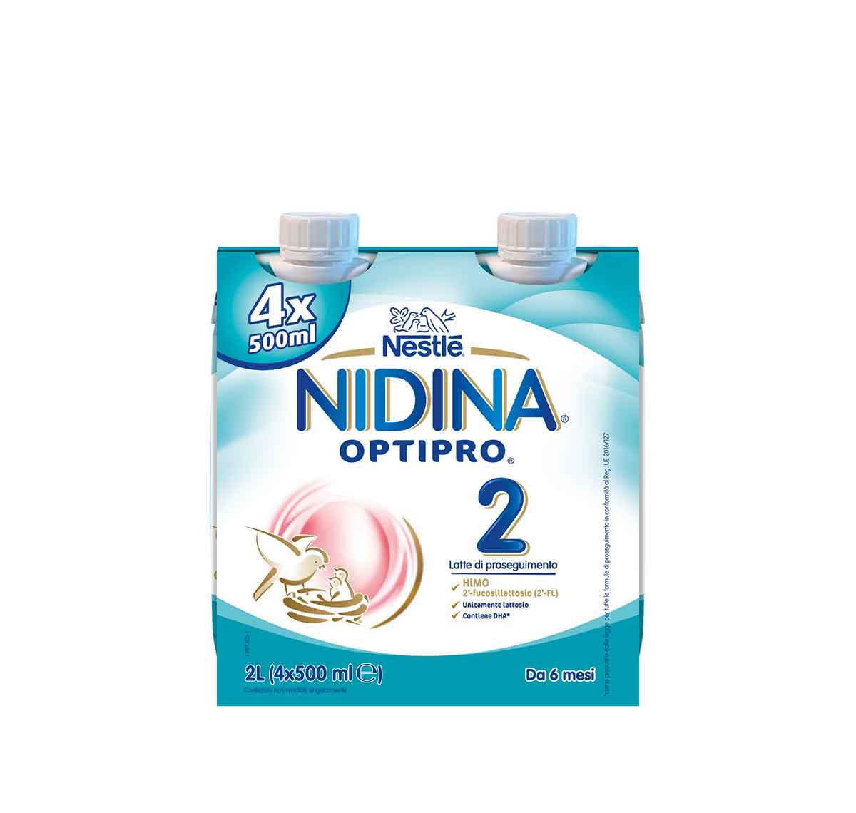 Nestlé NIDINA OPTIPRO 2 4x500 ml, Latte di proseguimento liquido, dal 6° mese compiuto al 12°