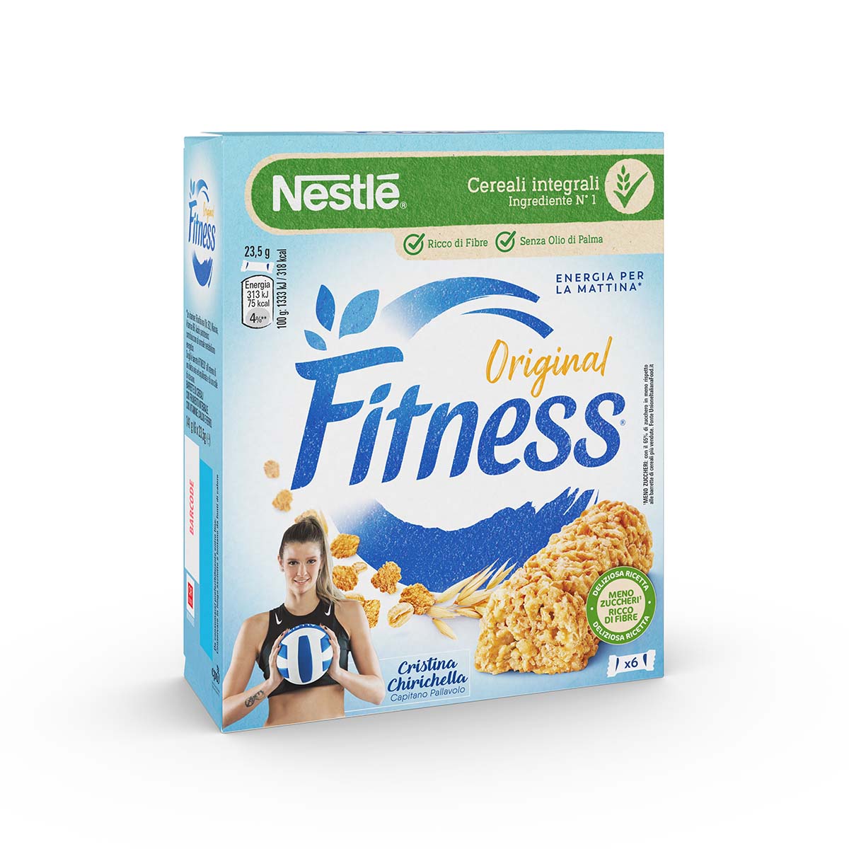 Fitness® ORIGINAL Barrette di cereali con frumento integrale, con vitamine, calcio e ferro x6