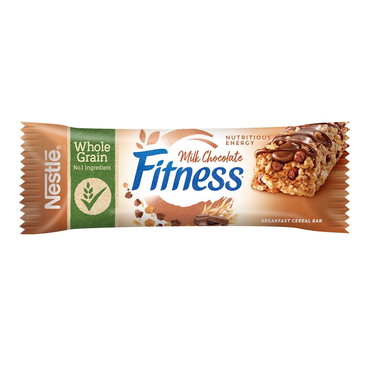 Fitness® CIOCCOLATO AL LATTE Barrette di cereali con frumento integrale al cioccolato al latte, con vitamine, calcio e ferro