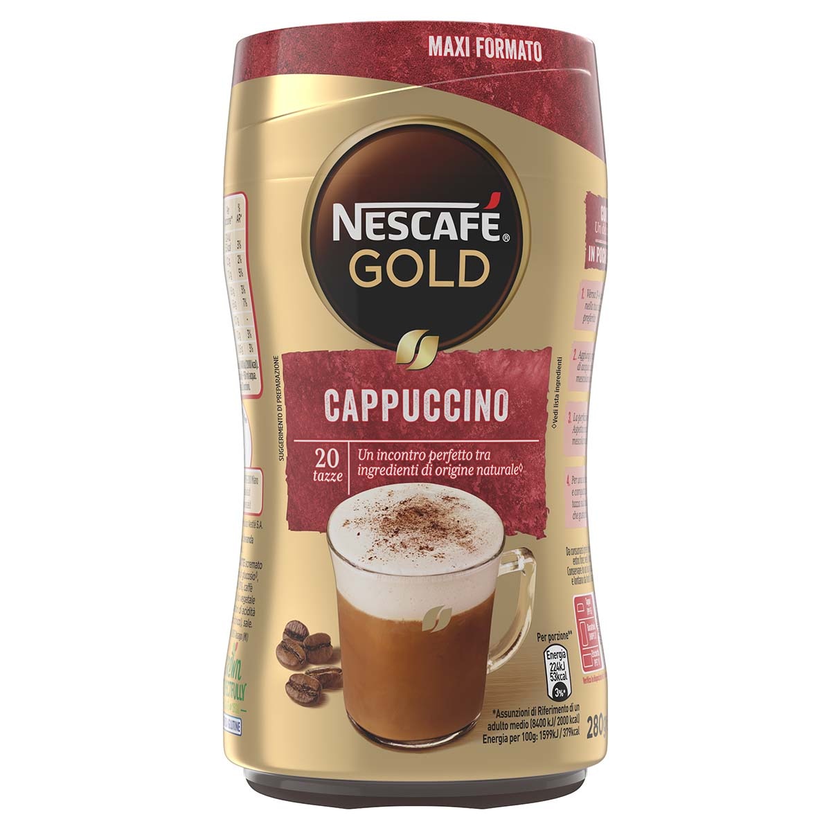 Nescafé GOLD CAPPUCCINO Preparato Solubile Per Cappuccino Barattolo 280g