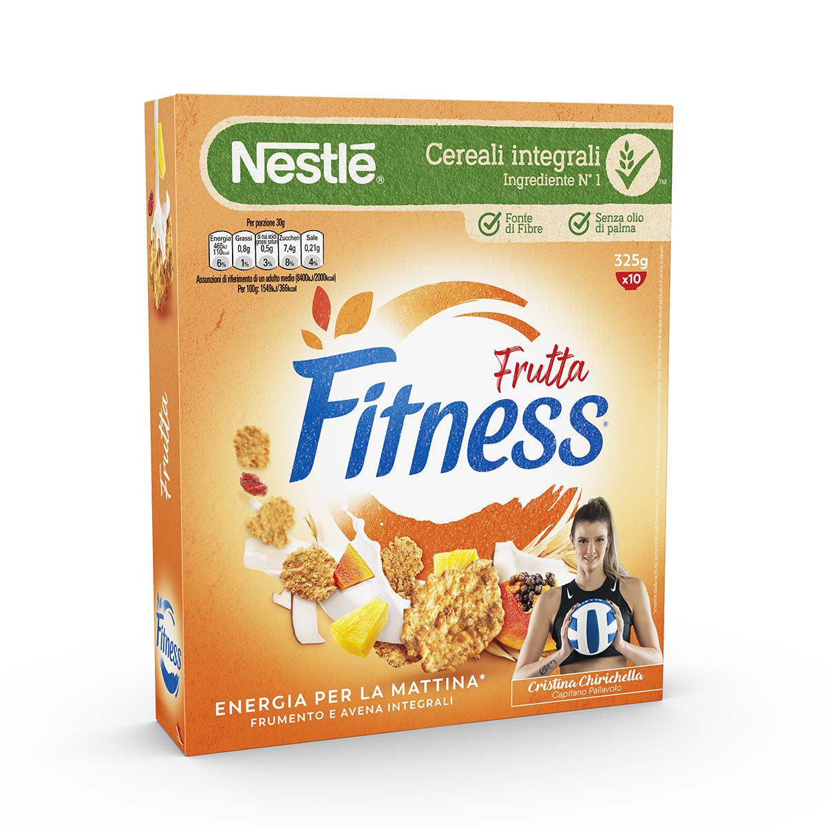 Fitness® FRUTTA Cereali con frumento e avena integrali, uvetta, ananas, papaya e cocco 325g