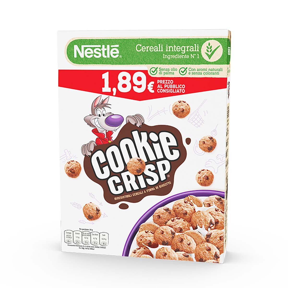 Cookie Crisp Cereali a forma di biscotto con frumento integrale 260g