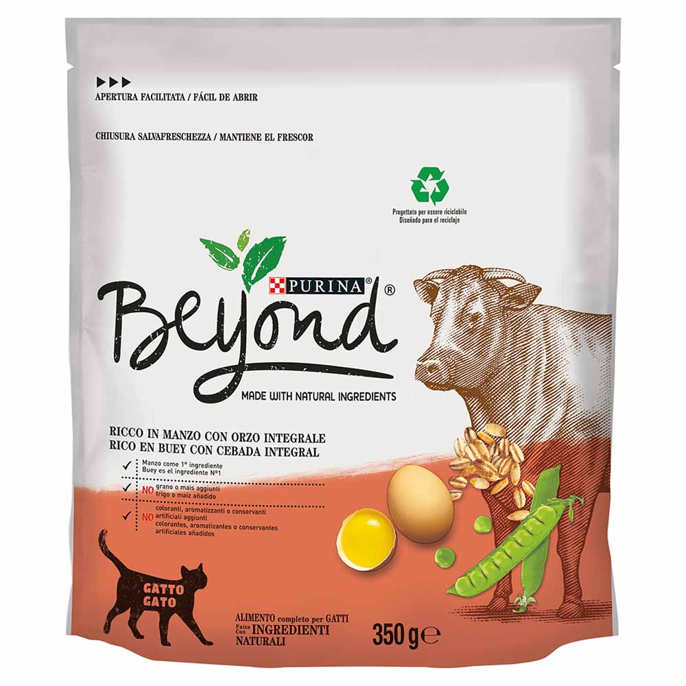 Beyond croccantini per gatti ricchi in manzo con orzo integrale - 350g