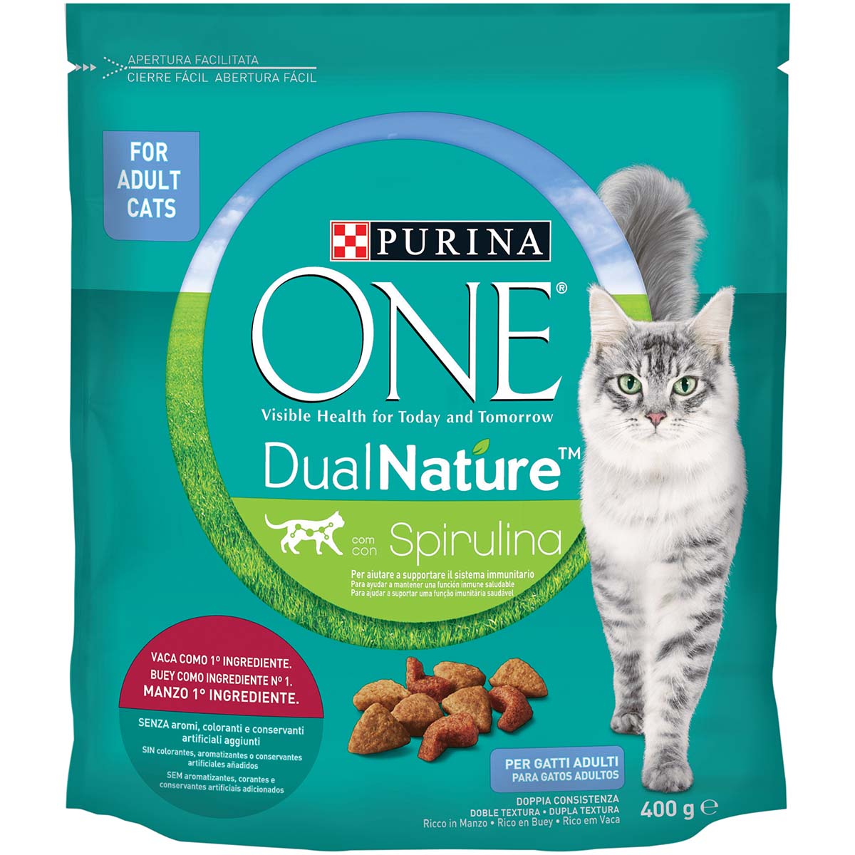 Purina ONE DualNature Secco Gatto Manzo, 400g