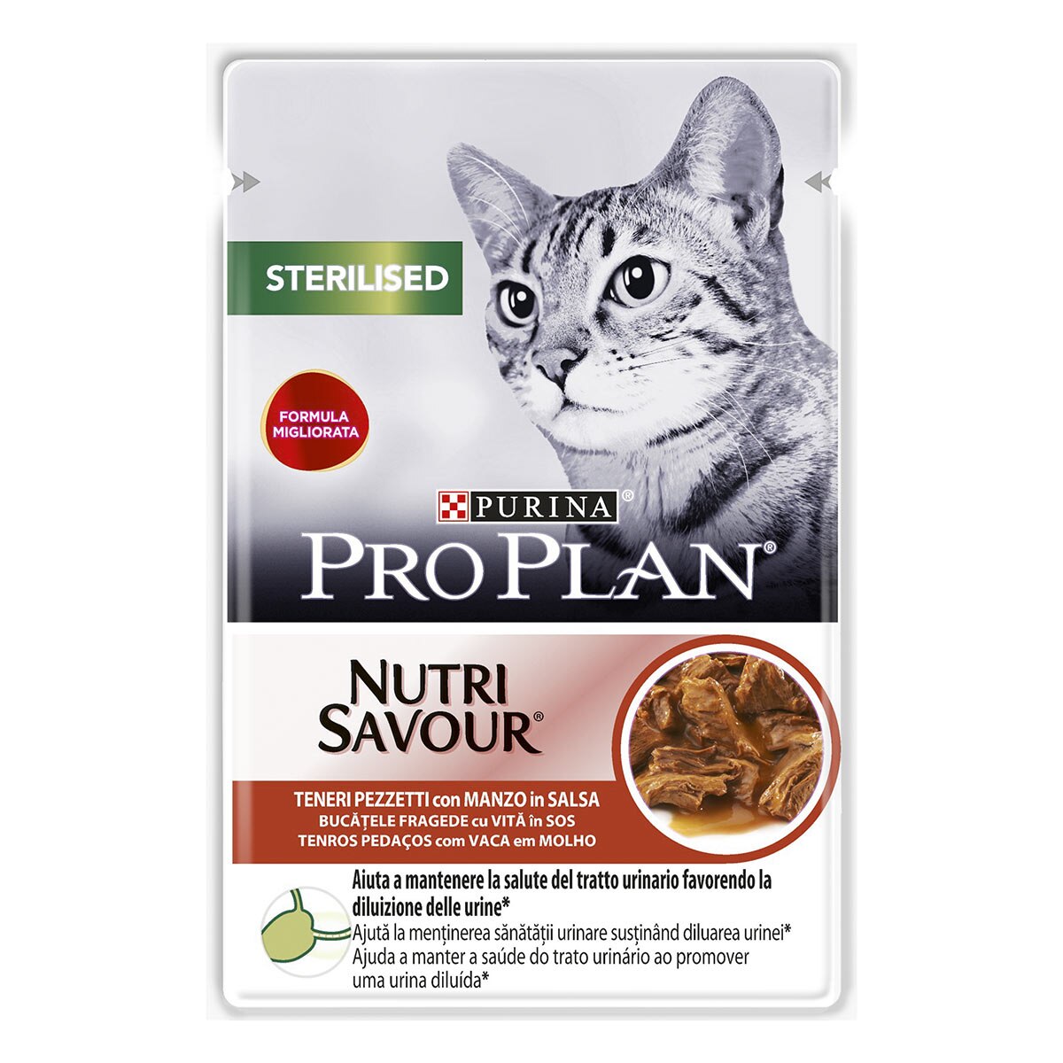 PRO PLAN STERILISED  TENERI PEZZETTI IN SALSA CON MANZO 85 g