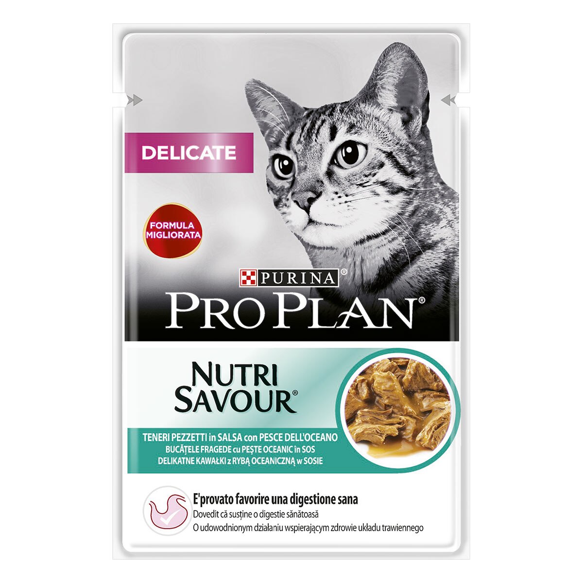 PRO PLAN DELICATE  TENERI PEZZETTI IN SALSA CON PESCE DELL'OCEANO 85 g