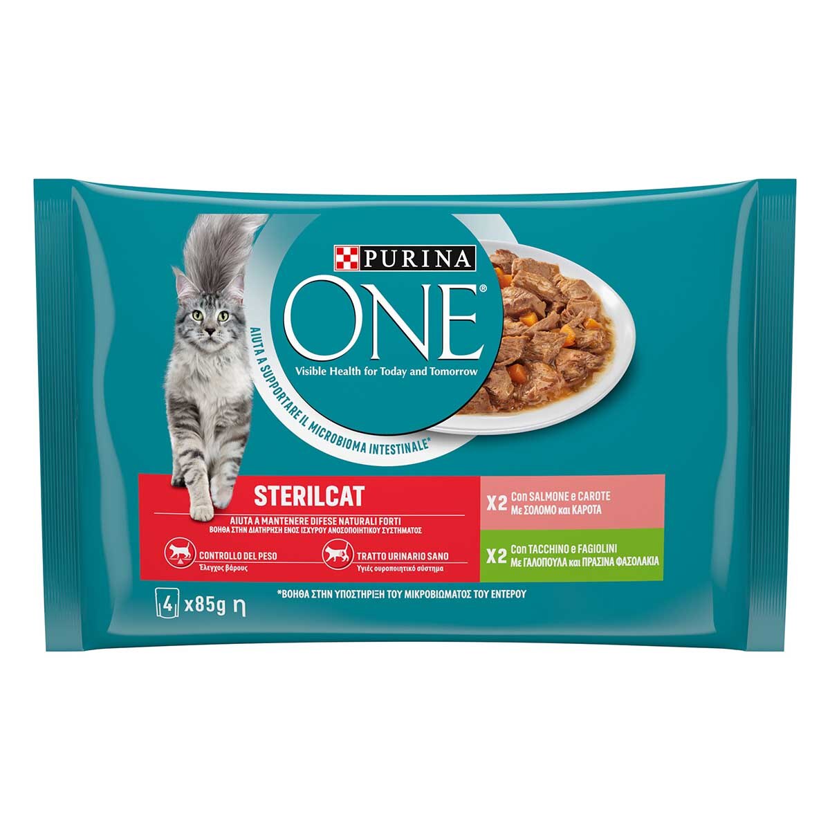 Purina ONE Bifensis Sterilcat 4x85g Salmone e Tacchino