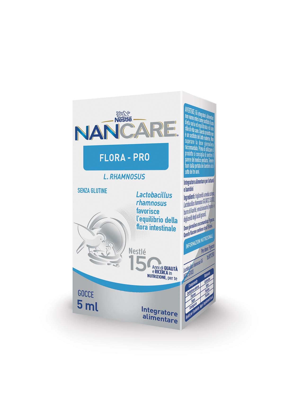 Nestlé NANCARE FLORA-PRO con  L.rhamnosus, Integratore alimentare per lattanti e bambini