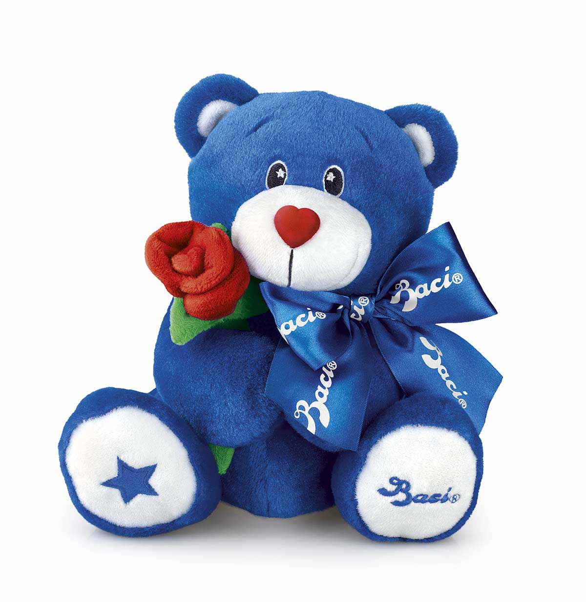 Baci Peluche Orso Blu con Rosa 150g