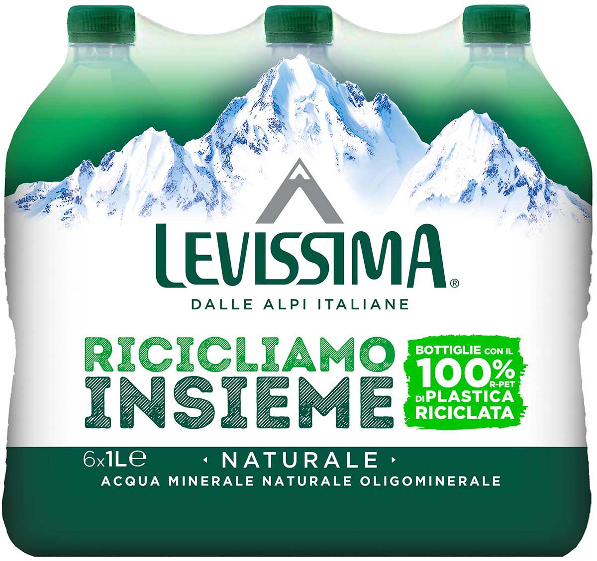 Levissima Acqua Minerale Naturale 1 l 100% RPET - Fardello