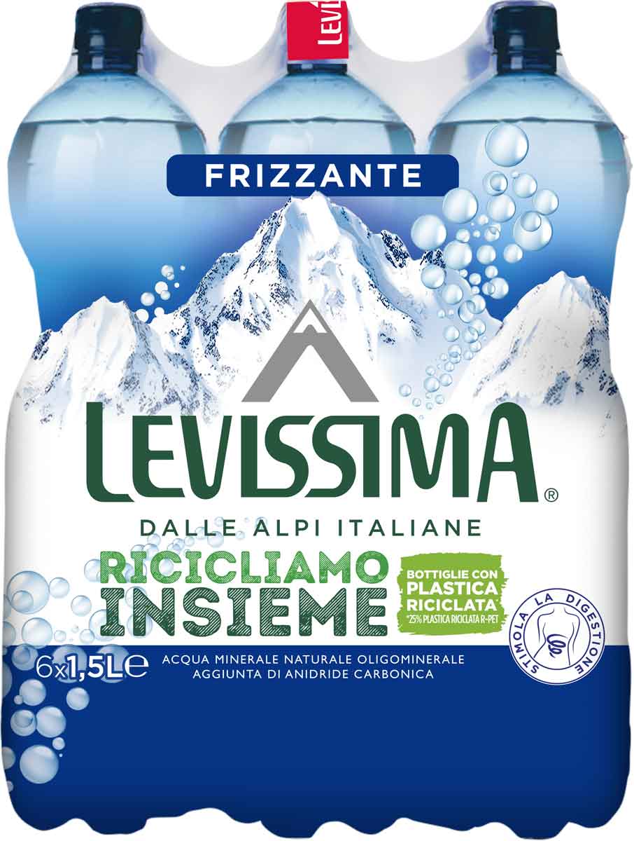 Levissima Acqua Minerale Frizzante 25% RPET 1.5 l - Fardello