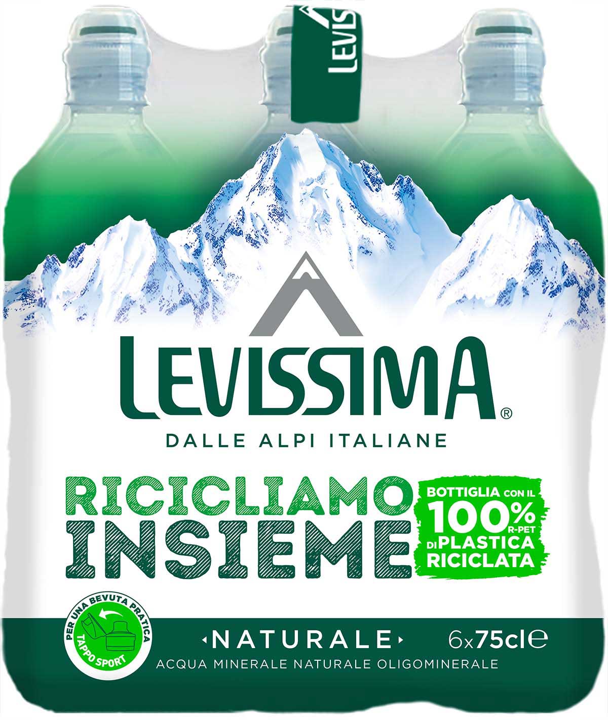 Levissima Acqua Minerale Naturale 75 cl 100% RPET - Fardello