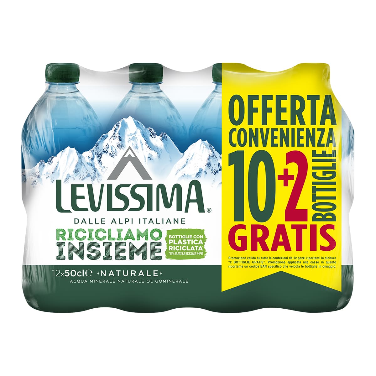 Levissima Acqua Minerale Naturale 25% R-PET 50 cl 10+2 - Fardello