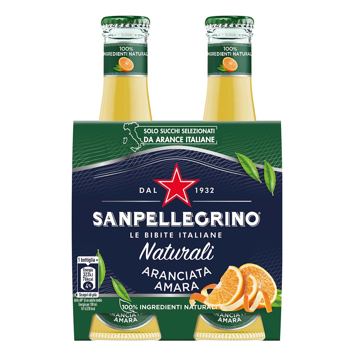 Aranciata Amara Naturali Sanpellegrino VAP 4x20cl