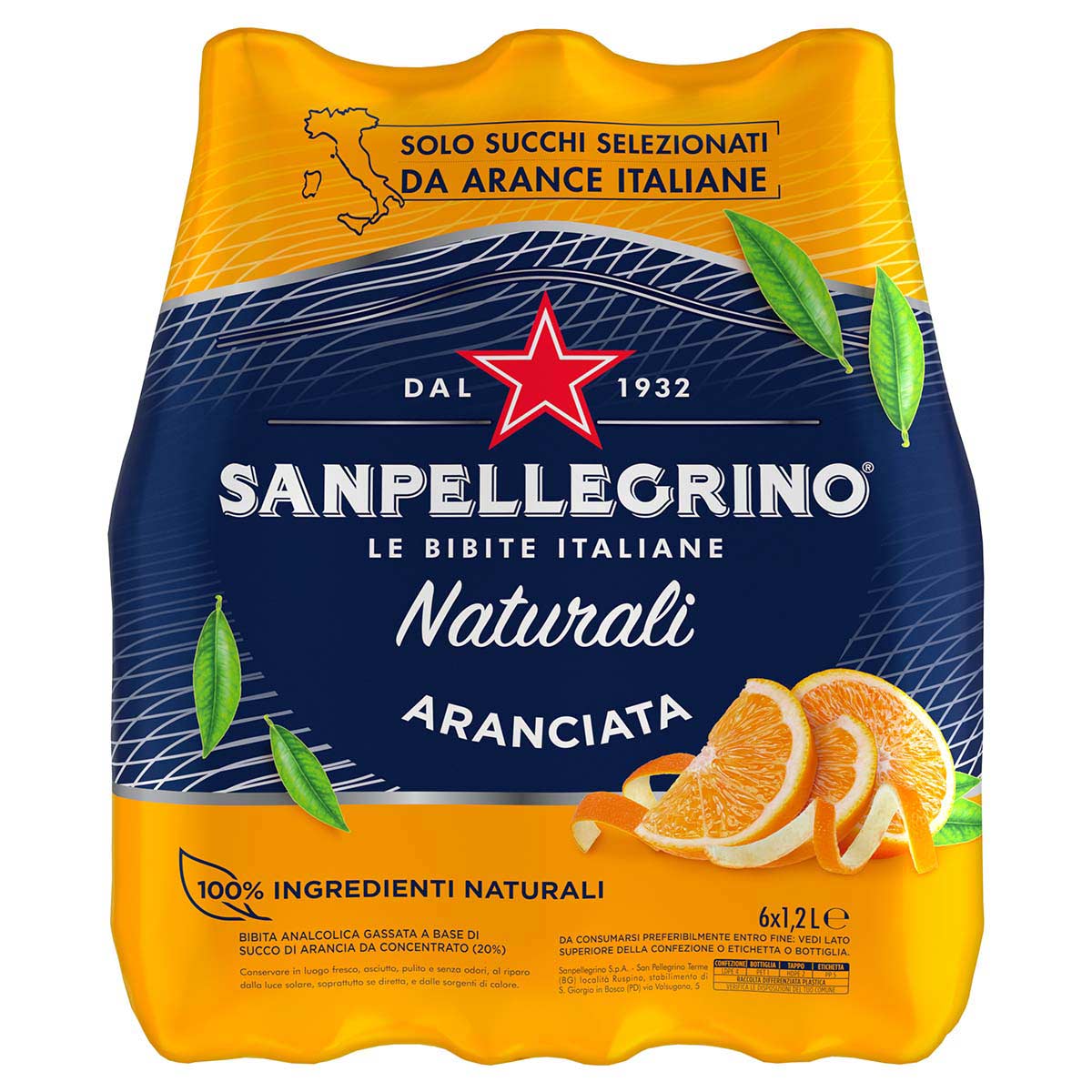 Aranciata Naturali Sanpellegrino PET 6x120cl