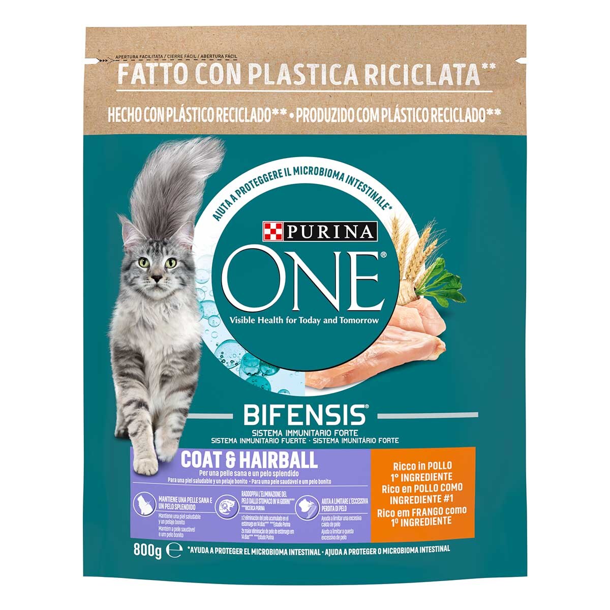 Purina ONE Bifensis Speciale Pelle e Pelo 800g Pollo e Cereali Integrali
