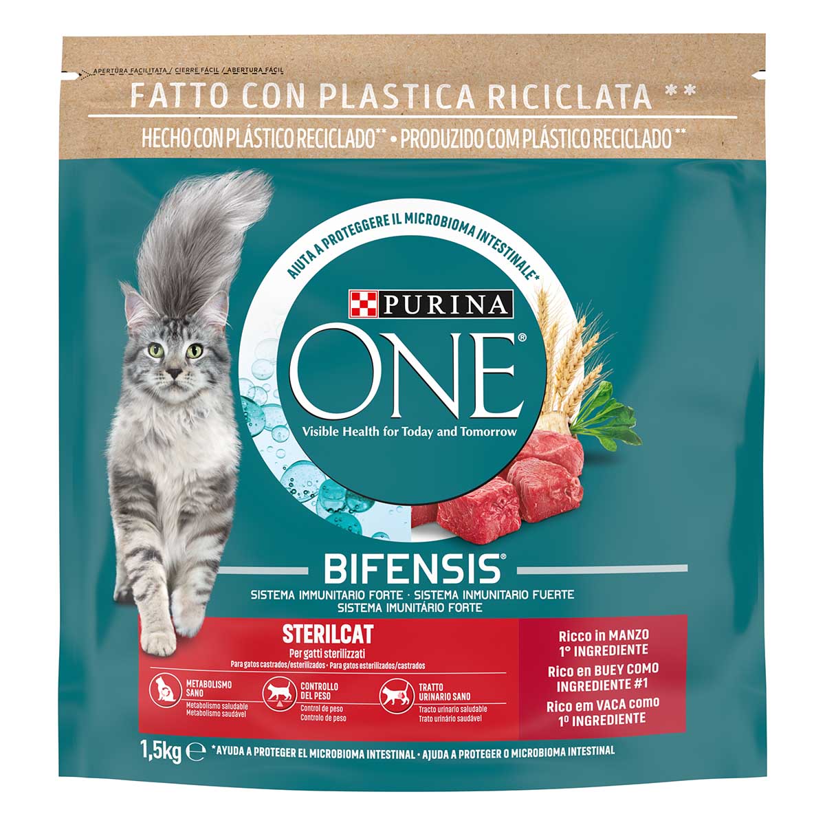 Purina ONE Bifensis Sterilcat 1,5kg Manzo e Frumento
