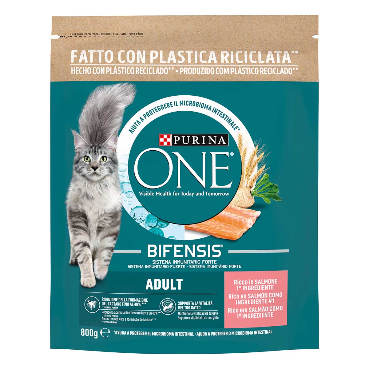 Purina ONE Bifensis Adult 800g Salmone e Cereali Integrali