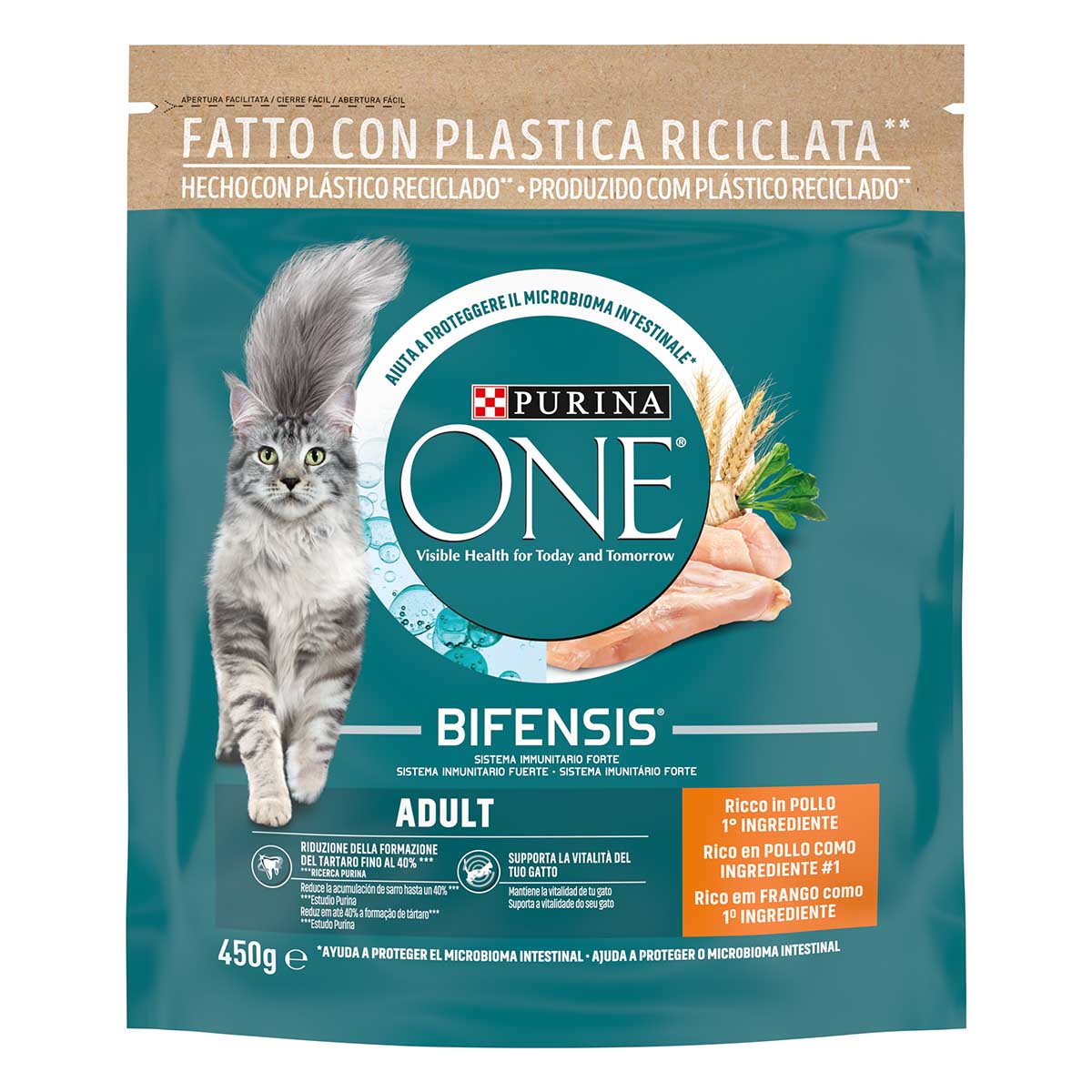 Purina ONE Bifensis Adult 450g Pollo e Cereali Integrali