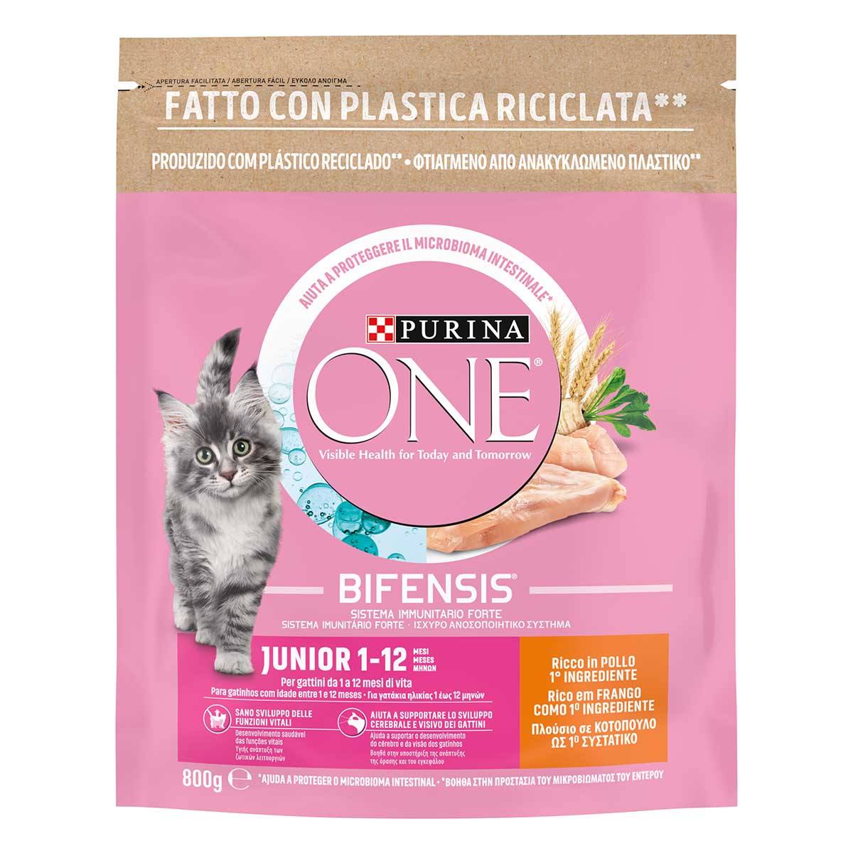 Purina ONE Bifensis Junior 800g Pollo e Cereali Integrali